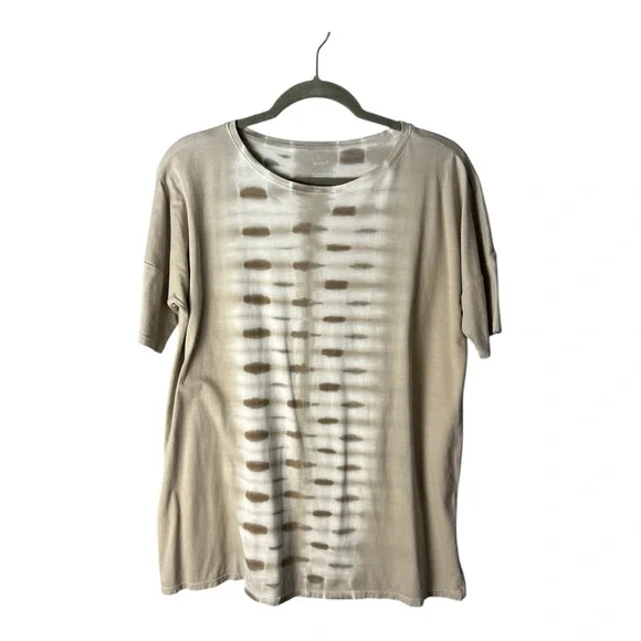 Pure Jill Women's Beige Tie-Dye Short Sleeve Pullover Tunic Top Size S - Picture 7 of 7